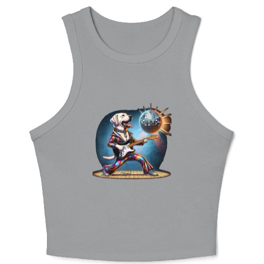 Disco Labrador Retriever dog Crop Tank Top