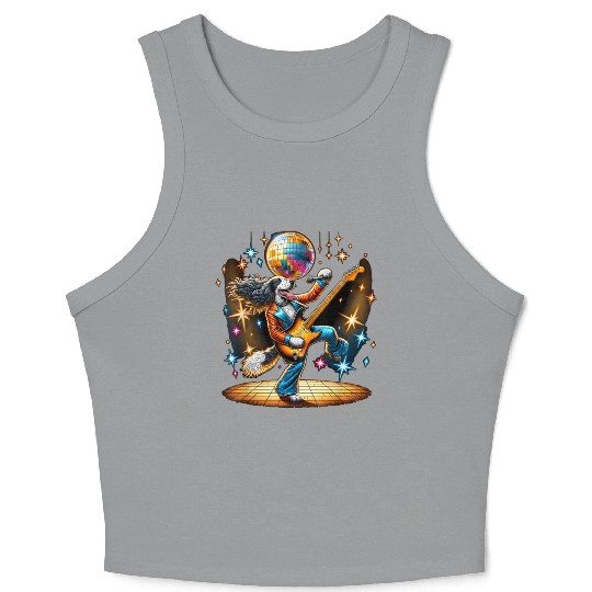 Disco English Setter dog Crop Tank Top