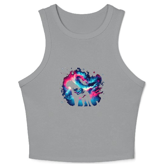Cool Leopard Galaxy Space Art Crop Tank Top