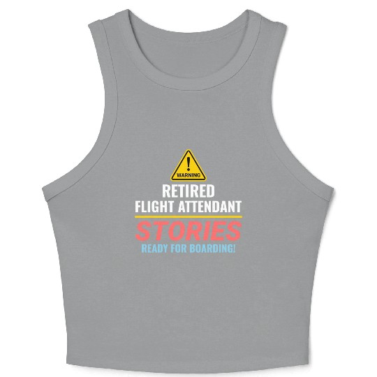Retired Flight Attendant Aviation Cabin Crew Crop Tank Top