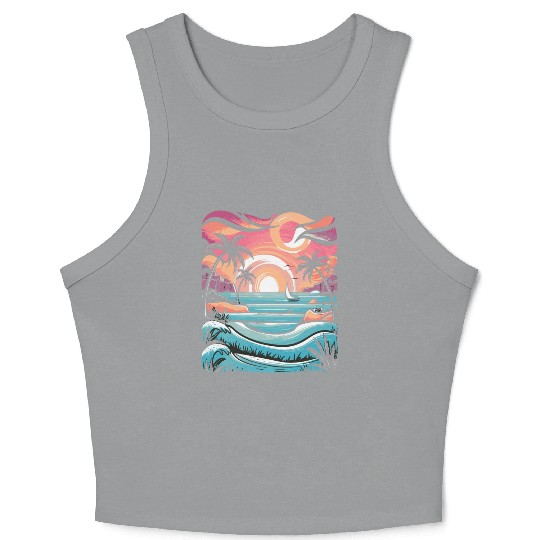 Azure Embrace Mediterranean Dreamscapes Crop Tank Top