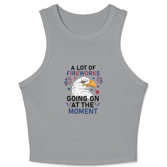 Funny 4Th Of July 2025 A Lot of Fireworks Going on Crop Tank Top