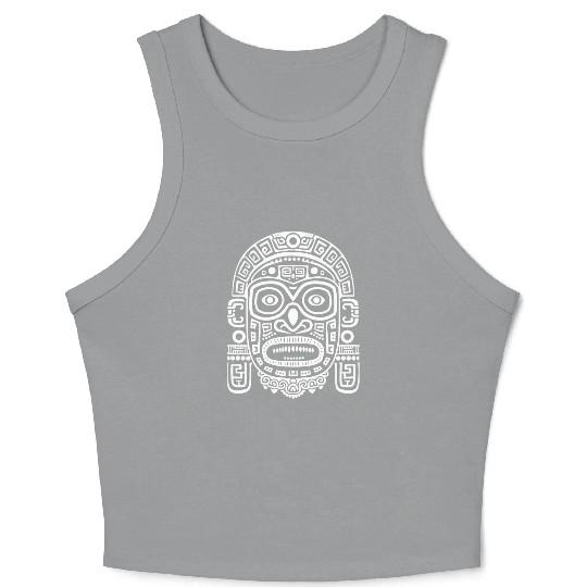 Maya God Mayan Mythology Ek Chuah Intricate Mask Crop Tank Top