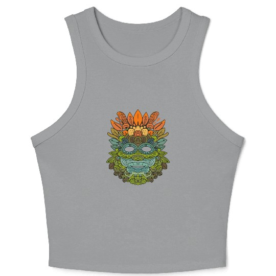 Maya God Mayan Mythology Itzamna Colorful Tribal Crop Tank Top