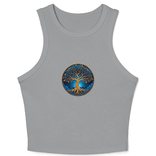 Irish Nordic Celtic Tree of Life Yggdrasil Crop Tank Top