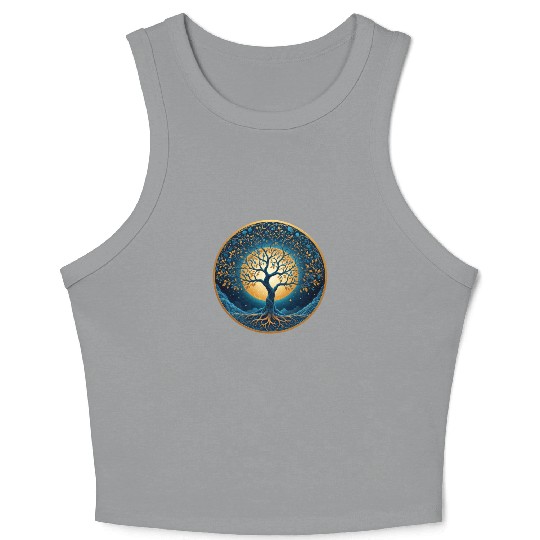 Irish Nordic Celtic Tree of Life Yggdrasil Crop Tank Top
