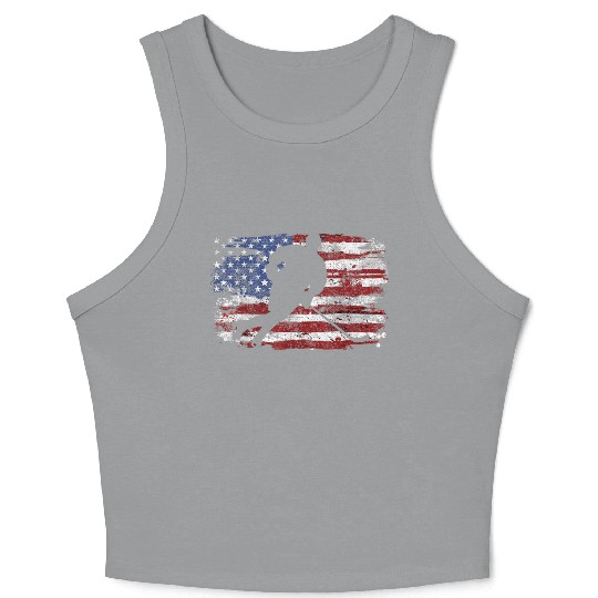 Hockey Player American July Crop Tank Top