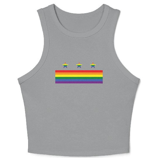 Washington DC Gay Pride Parade Rainbow Flag Crop Tank Top