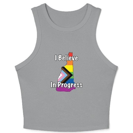 New Hampshire Pride Believe in Progress Flag Crop Tank Top