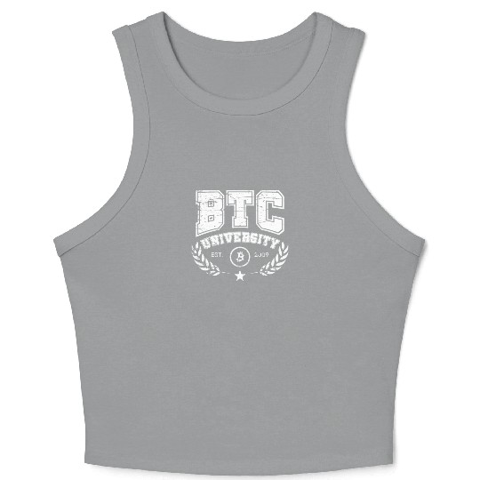 BTC University Bitcoin College vintage retro Crop Tank Top