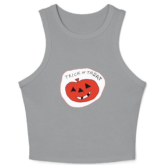 Trick or Treat Halloween Pumpkin Crop Tank Top