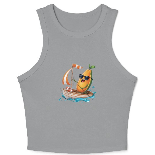 Fruit Boating Papaya Crop Tank Top