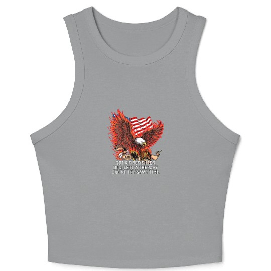 Gets a Firefighter Dog Therapy Dog Fire Department Crop Tank Top