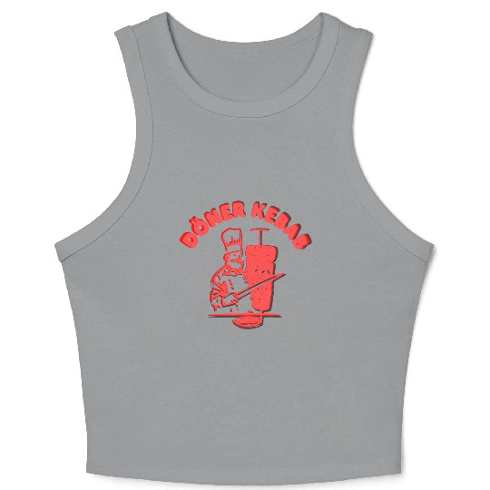 Döner kebab Germany fastfood logo Crop Tank Top