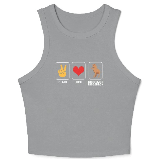 Peace And Love Dog Rhodesian Ridgeback Crop Tank Top