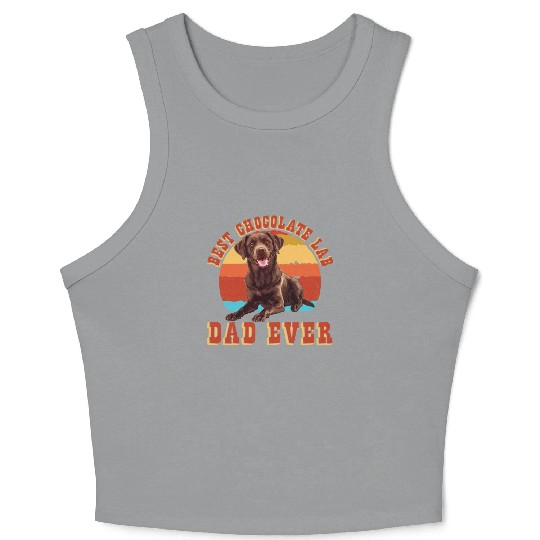 Brown Labrador BEST CHOCOLATE LAB DAD EVER Men Crop Tank Top