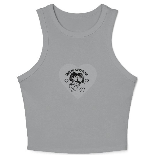 Happy Place Lesbian Couple Crop Tank Top