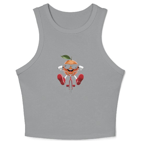 Mandarin Cycling On Bike Realistic Crop Tank Top