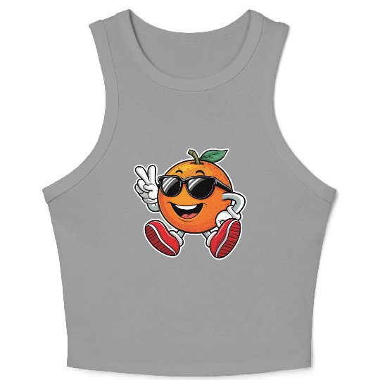 Funny Orange Fruit Relaxing Crop Tank Top