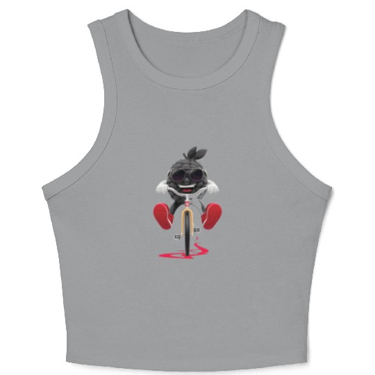 Blackberry Cycling On Bike Realistic Crop Tank Top