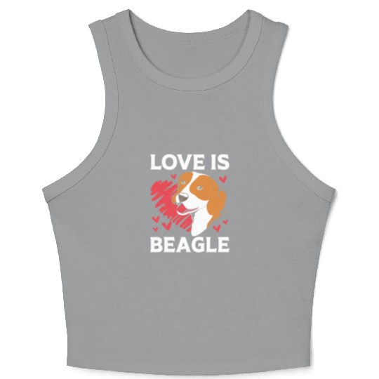 Beagle Dad Papa Dog I Love My Beagle Crop Tank Top