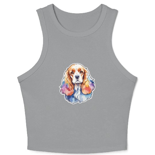American Cocker Spaniel Watercolor Crop Tank Top