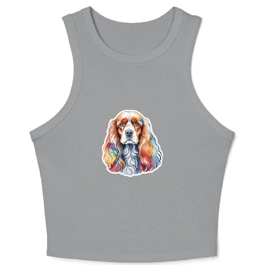 American Cocker Spaniel Watercolor Crop Tank Top