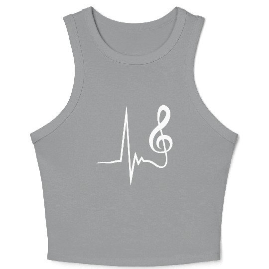 Music Clef Note Violin Treble Sound Pulse ECG Crop Tank Top