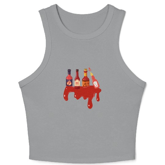 Hot Sauce Hot Sauces Foodie Tea Spicy Hot Crop Tank Top