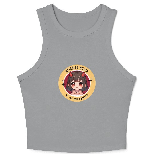 Queen of underground mean girl cute kawaii design Crop Tank Top