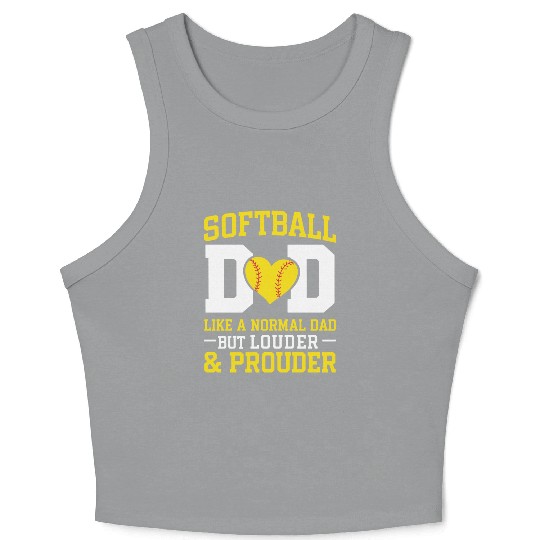 Prouder Softball Dad Funny Daddy Father's Day Crop Tank Top