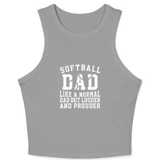 Prouder Softball Dad Funny Daddy Father's Day Crop Tank Top