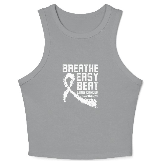 Breathe Easy Beat Lung Cancer Awareness Warriors Crop Tank Top