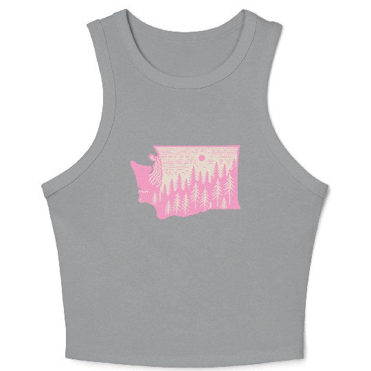 Washington DC Wild Outline State Crop Tank Top