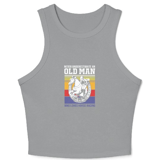 Equestrian Horse An Old Man Who Loves Horse Racing Crop Tank Top