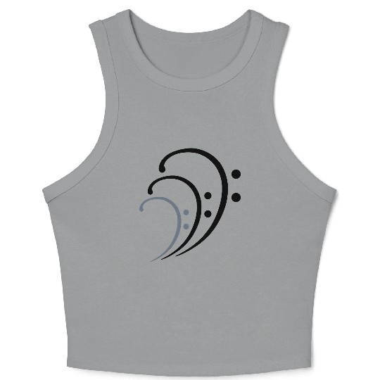 Three Music Bass Clef Notes 3 Cool Sound Symbols Crop Tank Top