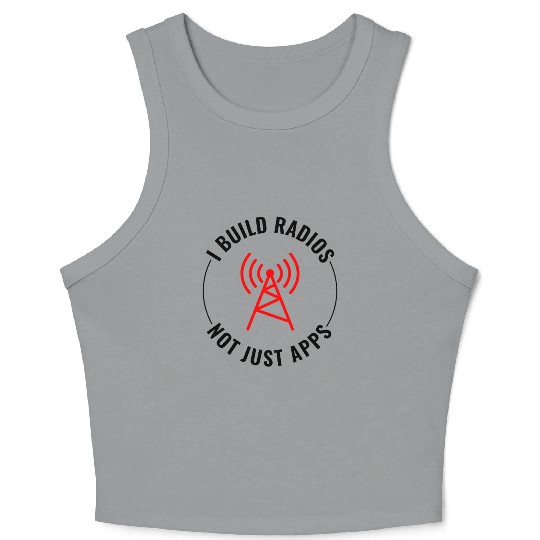 Amateur Ham Radio Operator Radio Waves Frequency Crop Tank Top