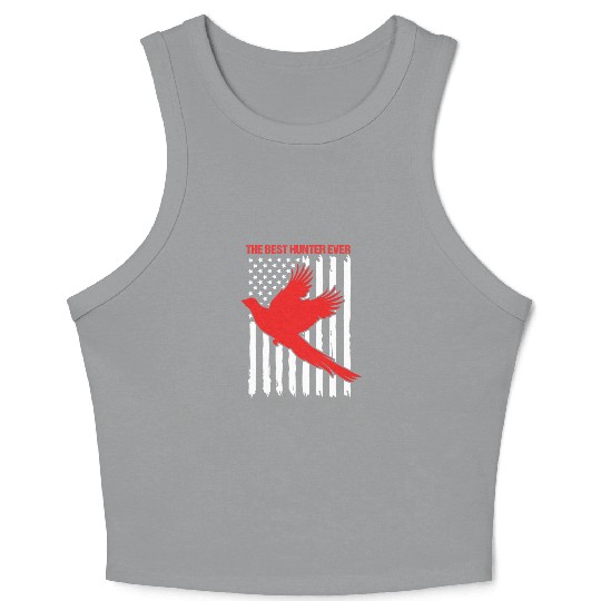 4th Of July US Flag Best Hunter Pheasant Hunting Crop Tank Top