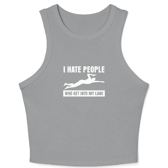 Triathlon Grumpy Swimmer Swimming Crop Tank Top