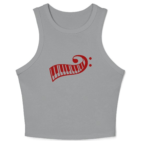 Keyboard Music Bass Note Piano Keys Party Design Crop Tank Top
