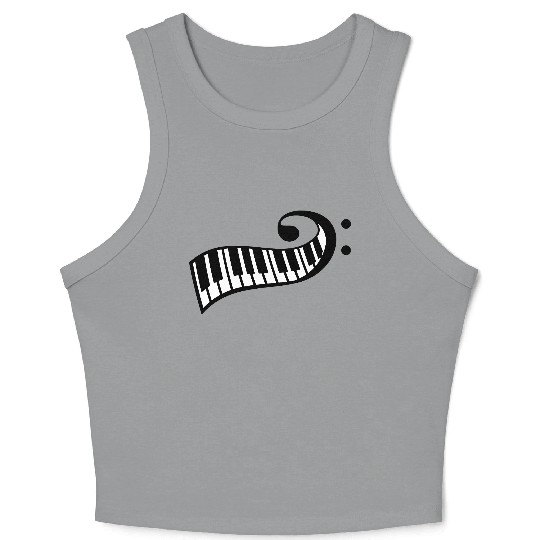 Keyboard Music Bass Note Piano Keys Party Design Crop Tank Top