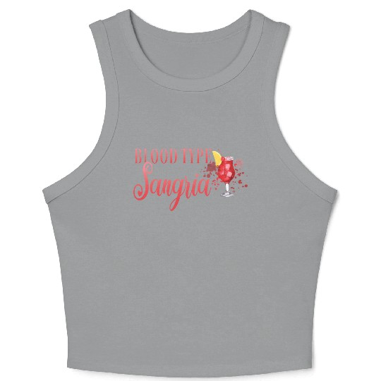 Cocktail Bartender Blood Type Sangria Crop Tank Top