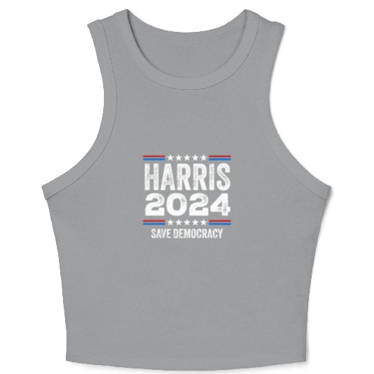 Kamala Harris 2024 Save Democracy US Election Crop Tank Top