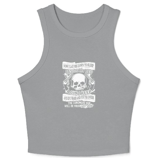 Gun Design - Now I Lay Down To Sleep Crop Tank Top