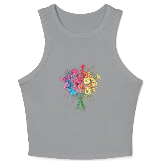 Flower Nature Art Graphic Crop Tank Top