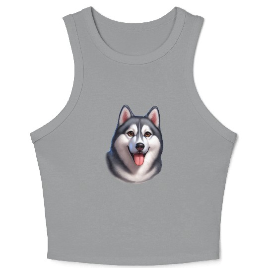 I love my Husky. Funny Husky. Crop Tank Top