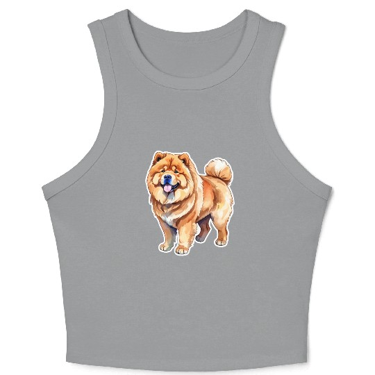 Chow Chow Watercolor Crop Tank Top