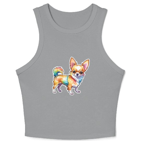 Chihuahua Watercolor Crop Tank Top