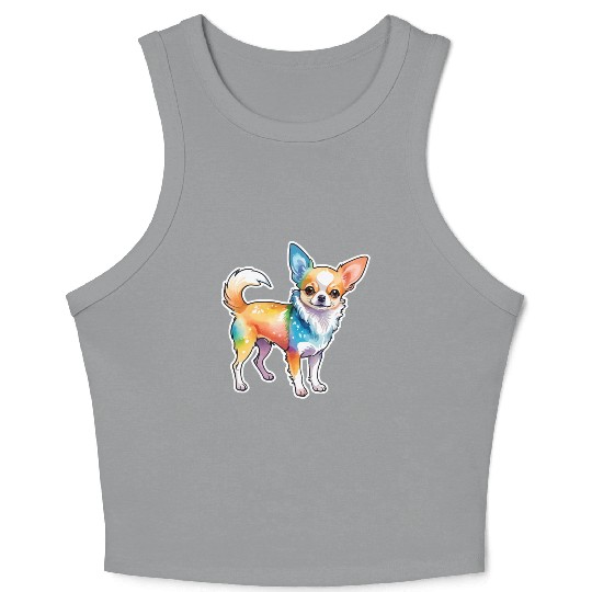 Chihuahua Watercolor Crop Tank Top