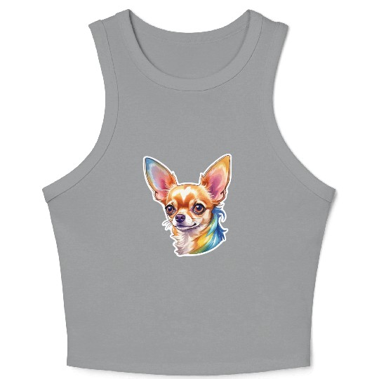 Chihuahua Watercolor Crop Tank Top